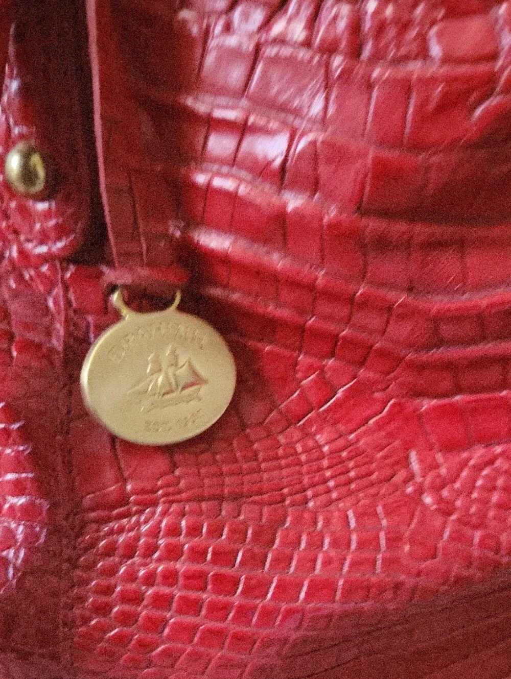 Red Croc-Embossed Tote Bag - Women